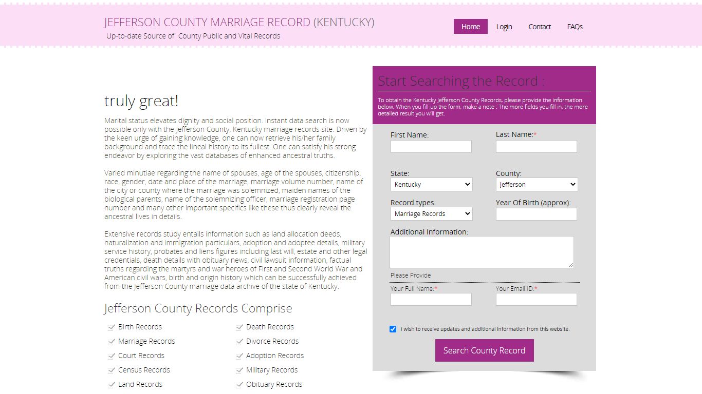 Public Marriage Records - Jefferson County, Kentucky